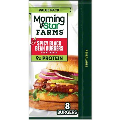 MorningStar Farms Veggie Spicy Black Bean Burger Value Pack , 8 ct ...