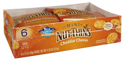 Blue Diamond Mini Nut Thins Cheddar Cheese Almond & Rice Cracker Snacks ...