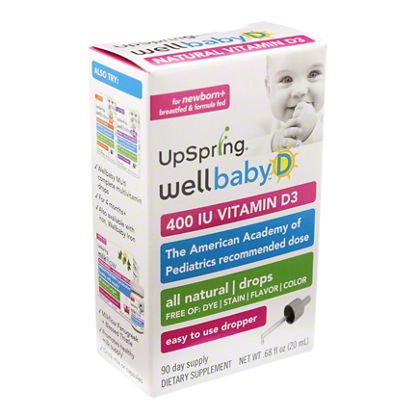 Upspring Wellbaby D All Natural Vitamin D Drops For Infants 68 Oz Central Market