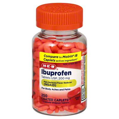 H-E-B Ibuprofen 200 Mg Caplets Clear Bottle, 250 Ct | Central Market ...