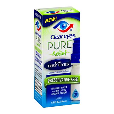 Clear Eyes Pure Relief Pure Relief for Dry Eyes Preservative Free ...