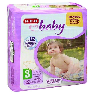 H-E-B Baby Jumbo Pack Diapers - Size 7