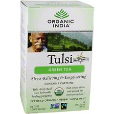 Organic India Tulsi Holy Basil Green Tea Bags 18 ct Central