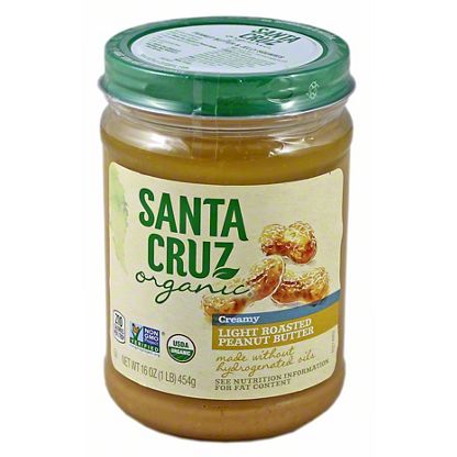 organic peanut butter creamy roasted cruz oz santa light