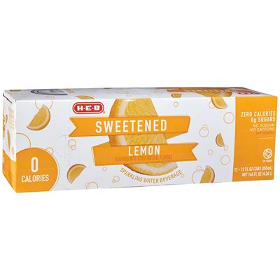 H-E-B Sweetened Lemon Sparkling Water 12 Oz Cans, 12 Pk – Central Market