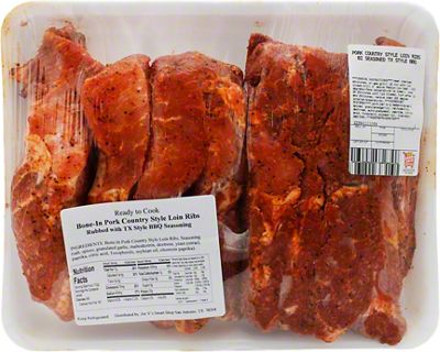 H-E-B TX Style BBQ Seasoned Bone-In Pork Country Style Loin Ribs | Joe