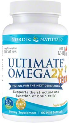 Nordic Naturals Ultimate Omega 2X Teen Soft Gels, Fish Oil 60 Ct