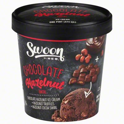 Swoon By H-E-B Chocolate Hazelnut Swirl Ice Cream, 1 Pt – Central Market