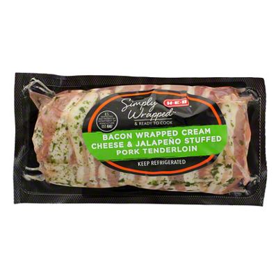 H-E-B Simply Wrapped Bacon Pork Tenderloin - Cream Cheese & Jalapeno ...