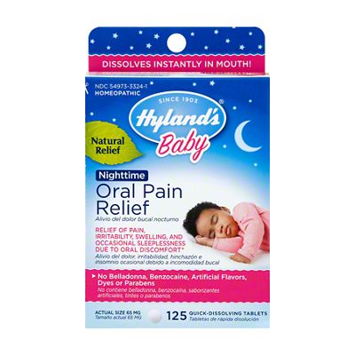 Hyland's Baby Oral Pain Relief Nighttime Quick-Dissolving Tablets, 125 ...