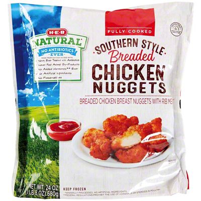 H-E-B Natural Fully Cooked Southern Style Breaded Chicken Nuggets , 24 ...