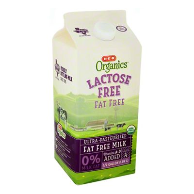 H-E-B Organics Lactose Free Fat Free Milk, 1/2 Gal – Central Market