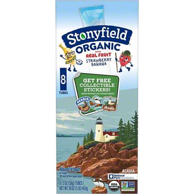 Stonyfield Organic Kids Whole Milk Yogurt Tubes - Strawberry