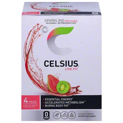 Celsius Live Fit Energy Drink 12 Oz Sparkling Kiwi Guava 4 Pk