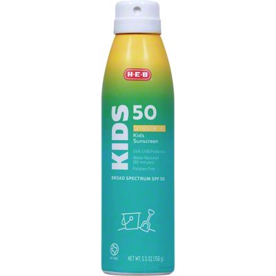 H-E-B Kids Oxybenzone Free Sunscreen Spray – SPF 50, 5.5 Oz | Central ...