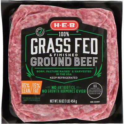 H-E-B Grass Fed Ground Beef 85% Lean, 1 Lb – Central Market