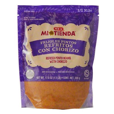 H E B Mi Tienda Frijoles Con Chorizo Refried Pinto Beans Oz Joe