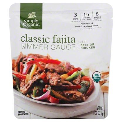 Simply Organic Classic Fajita Simmer Sauce 8 Oz Central Market