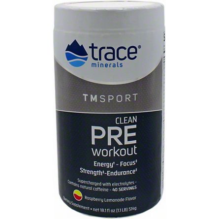 Trace Minerals Research Raspberry Lemonade Clean Pre Workout, 18.1 oz ...