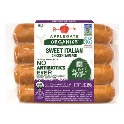 Applegate Organics Mild Sweet Italian Chicken Sausage , 12 Oz – Central ...