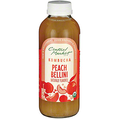 Central Market Organic Kombucha - Peach Bellini, 16 oz