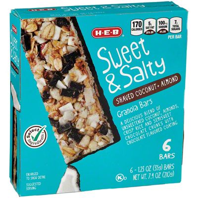 H-E-B Sweet & Salty Coconut & Almond Granola Bars, 6 Ct | Joe V's Smart ...