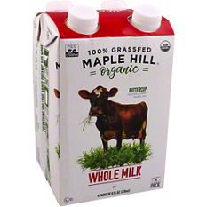 Maple Hill Organic Whole Milk, 4 pk, 8 fl oz ea