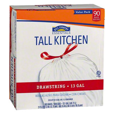 Hill Country Essentials Flap Tie Tall Kitchen 13 Gallon Trash Bags