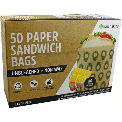 Lunchskins Unbleached & Compostable Paper Sandwich Bags, 50 ct ...