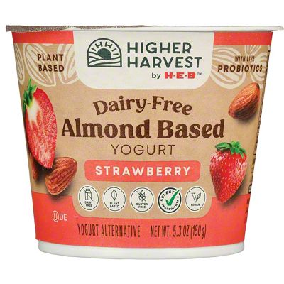 Higher Harvest By H-E-B Dairy-Free Almond-Based Yogurt – Strawberry, 5. ...