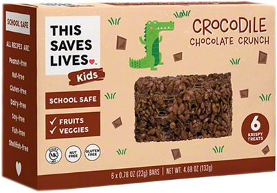 This Bar Saves Lives Kids Crocodile Chocolate Crunch Krispy Treats, 6