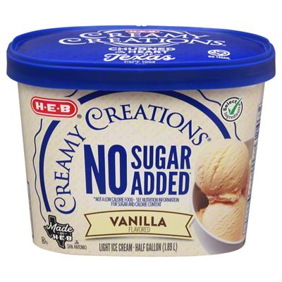 H-E-B Select Ingredients Creamy Creations No Sugar Added Vanilla Ice ...