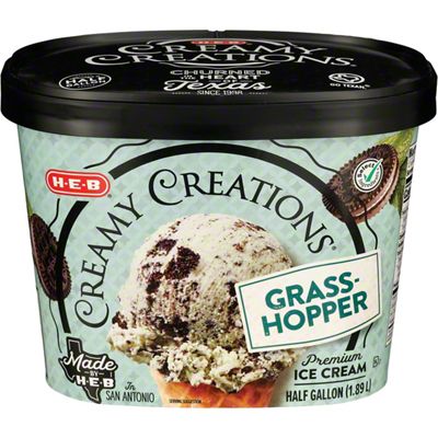 H-E-B Creamy Creations Grasshopper Ice Cream, 1/2 Gal | Central Market ...