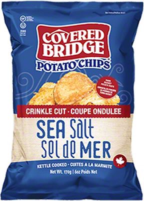 Covered Bridge Sea Salt Crinkle Cut Potato Chips, 6 oz