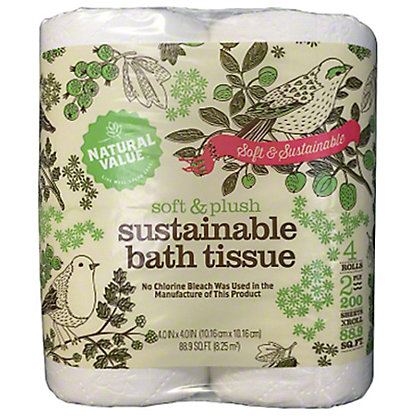 Natural Value Soft & Plush Sustainable Bath Tissue, 4 ct – Central Market