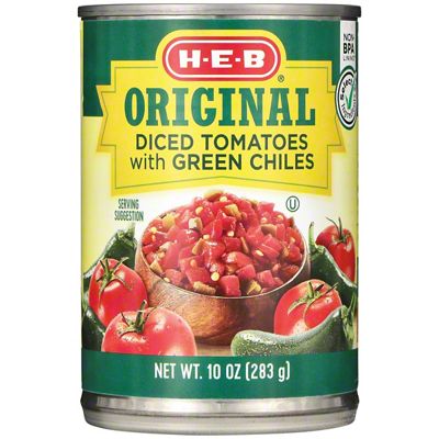 H-E-B Original Diced Tomatoes With Green Chiles, 10 Oz | Central Market ...