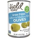 Field Day Green Pitted California Medium Ripe Olives, 6 oz