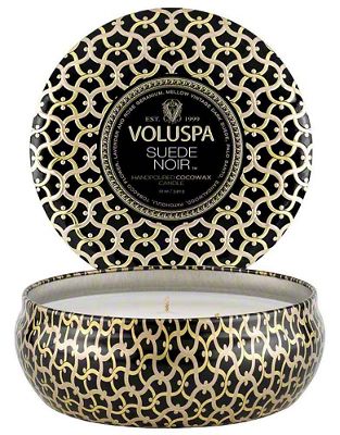 Voluspa Suede Noir 3 Wick Tin Candle, 12 oz | Central Market - Really ...