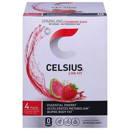 Celsius Sparkling Strawberry Guava Energy Drink 4 pk, 12 oz – Central ...