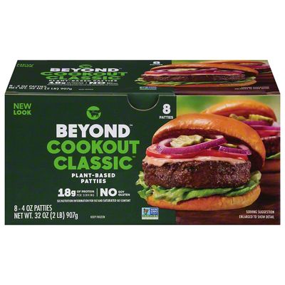 Beyond Meat Beyond Cookout Classic Frozen Plant-Based Burger Patties, 8 ...