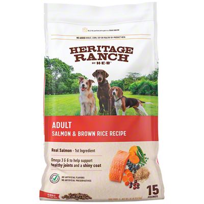 Heritage Ranch by H E B Adult Dry Dog Food Salmon Brown Rice 15 lbs Central Market Really Into Food