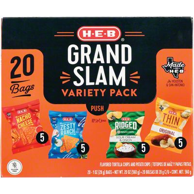 H-E-B Grand Slam Chips Variety Pack 1 Oz Bags, 20 Ct | Joe V's Smart ...