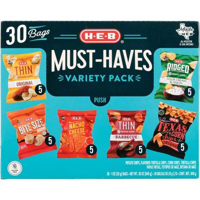 H-E-B Chips Must-Haves Variety Pack 1 Oz Bags, 30 Ct | Joe V's Smart ...