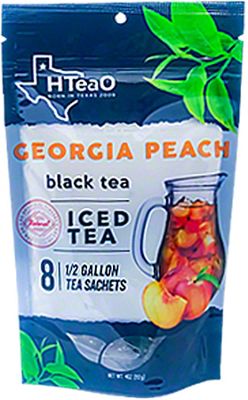 HTeaO Iced Tea Sachets (Georgia Peach Black Tea), 4 Gallons per Package, Make Real Texas-Style Tea in 5 Minutes (Pack of 8 Sachet Bags)