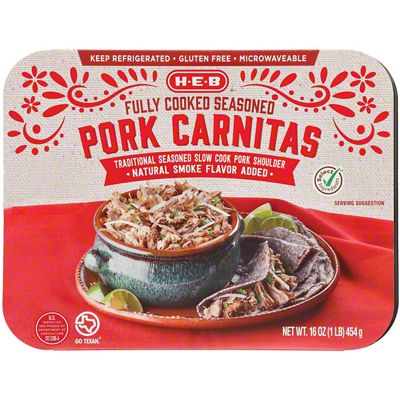 H-E-B Fully Cooked Seasoned Pork Carnitas, 16 Oz | Central Market ...