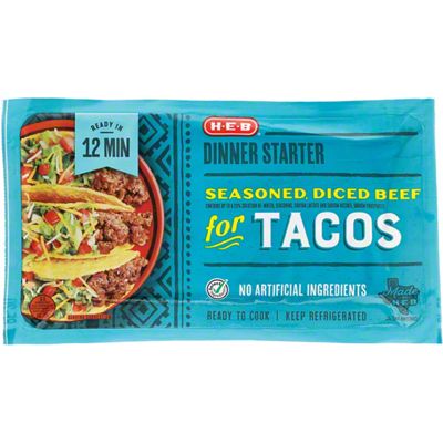 H-E-B Dinner Starter - Seasoned Diced Beef For Tacos | Joe V's Smart ...