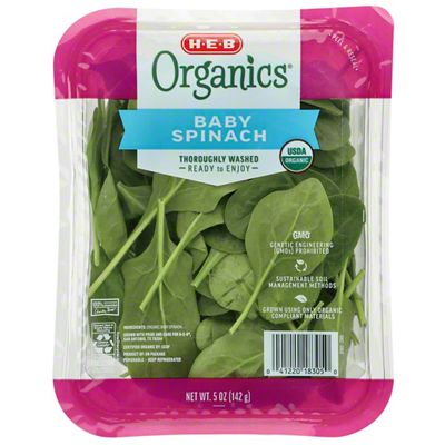 H-E-B Organics Fresh Baby Spinach, 5 Oz | Central Market - Really Into Food