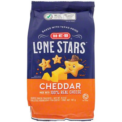 H-E-B Cheddar Lone Stars Baked Snack Crackers, 6.6 oz | Joe