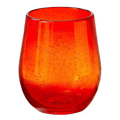 Tag Orange Bubble Stemless Wine Glass, ea