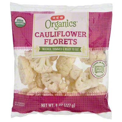 H-E-B Organics Fresh Steamable Cauliflower Florets, 8 Oz | Central ...